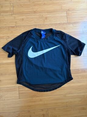 Nike Black Mesh Logo Crop Top